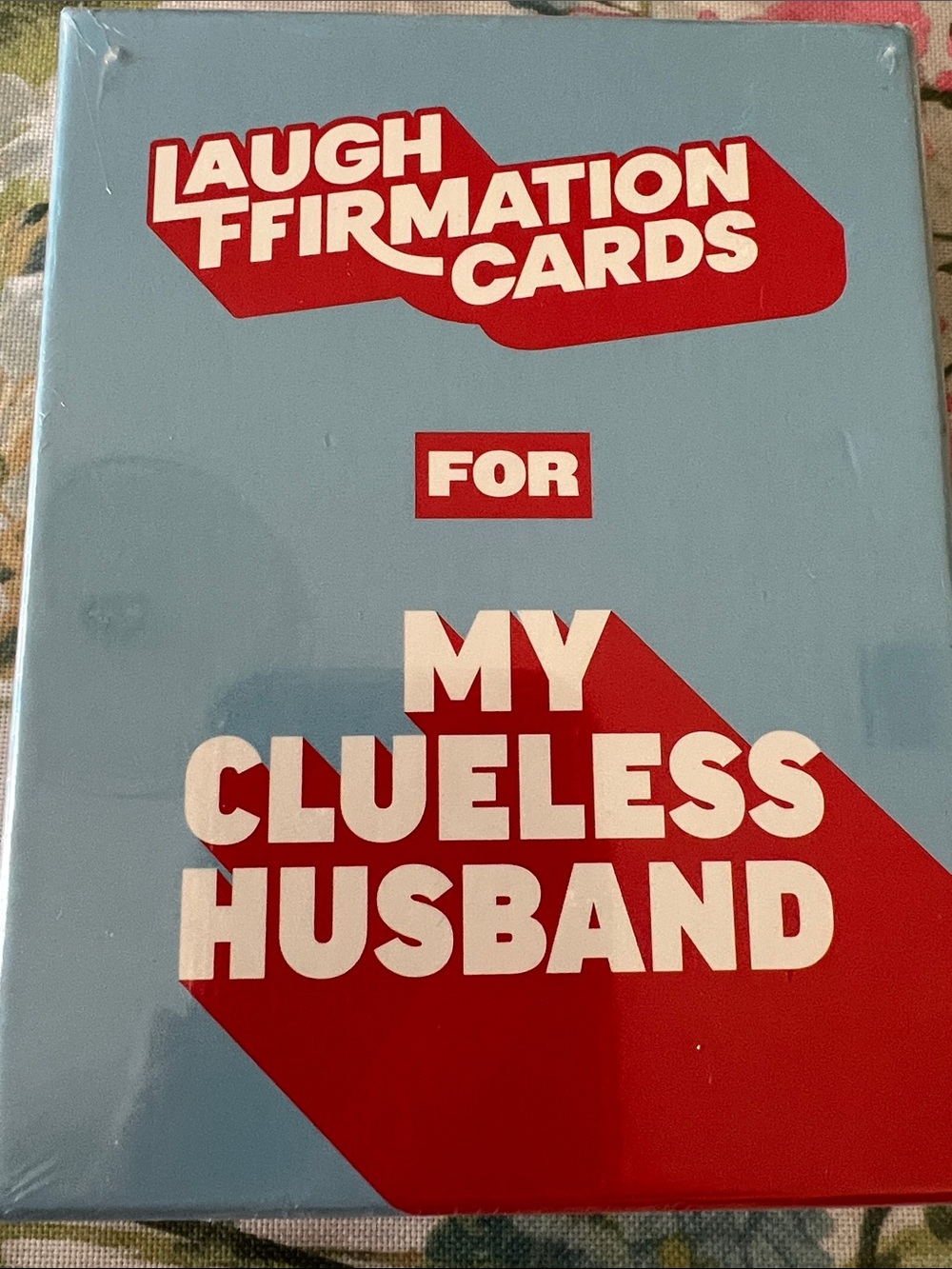 Laugh Affirmation Cards for My Clueless Husband – Red & Light Blue